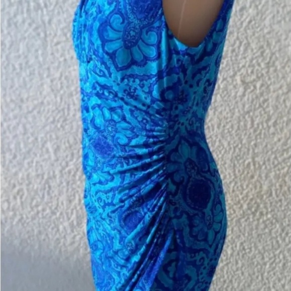 Midi Ralph Lauren Blue Sleeveless Dress - Picture 2 of 6